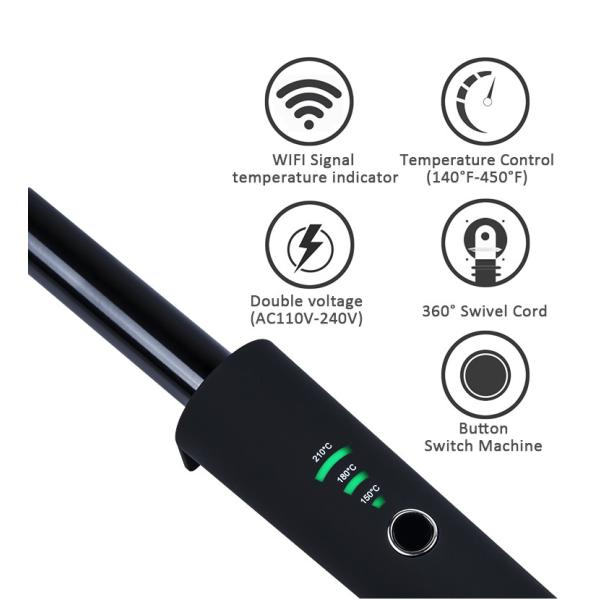 1 Barrel Ceramic Hair Curler Fast PTC Heating with LCD Display