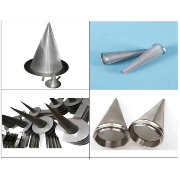 Food Grade SUS304 Stainless Steel Cone Filter Square Wire Mesh Cylinder