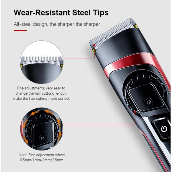100% Waterproof Cordless Hair Trimmer LED Display Pro Home Barber Kit