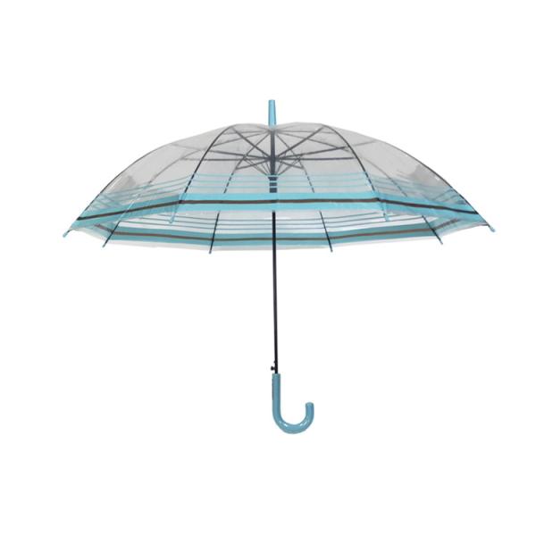 Cute Full Coverage Clear Dome See Through Umbrella Poe Fabric Transparent Material