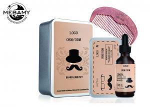 China Natural Men Beard Care Kit Includes Beard Oil 60ml / Beard Balm 2.82oz / Wooden Comb on sale