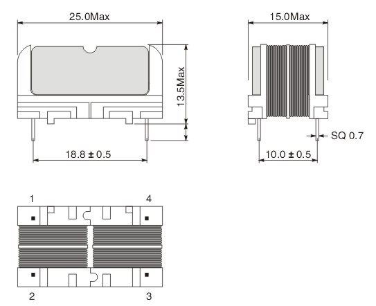 RoHS 1.0KHz UR Type Ferrite Core Common Mode Choke