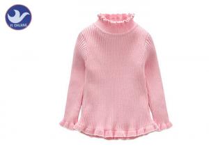 Buy cheap Ribs Knitting Cute Little Girl Sweaters Turtle Layer Ruffle Edges Winter Base Layer product