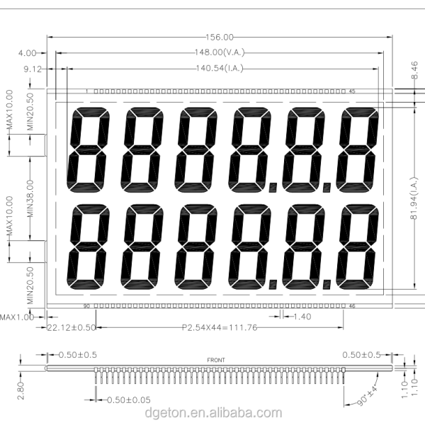 Customized Fuel Dispenser 12 big digit legs lcd segment display