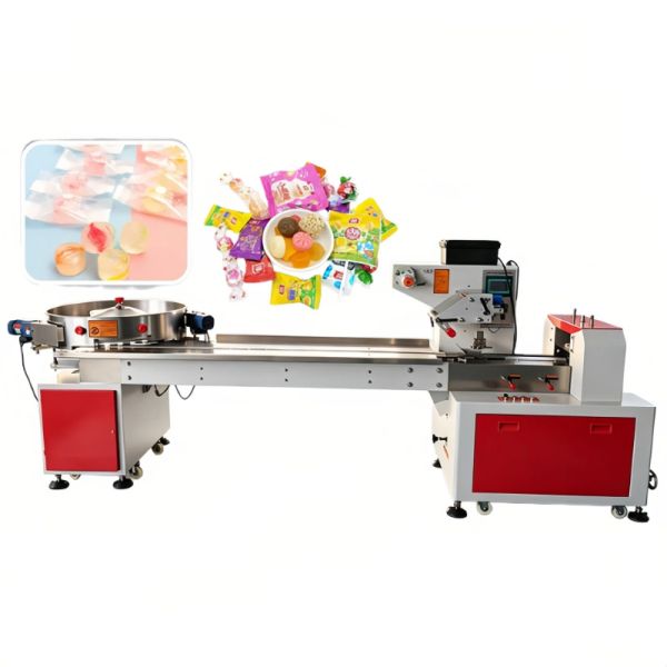 Horizontal Automatic Pillow Packing Machine 2.6KW Candy Packaging Machine 300Bags/Min