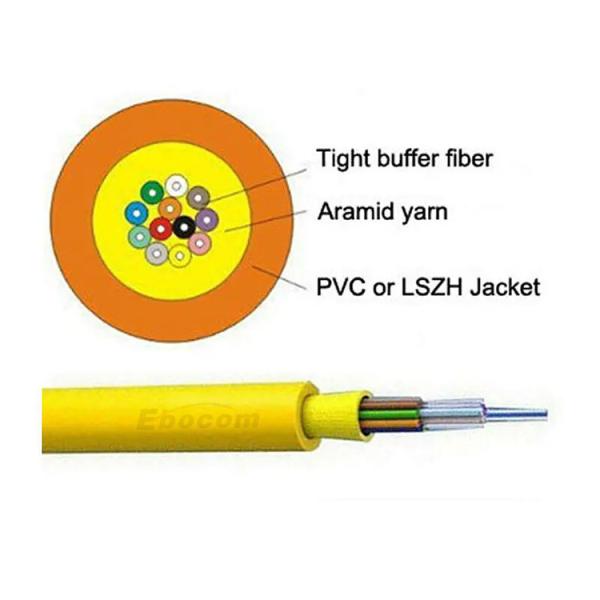 48 Core Indoor Fiber Optic Cable Multimode OM1 OM2 OM3 OM4 OM5 for Data Communication Network