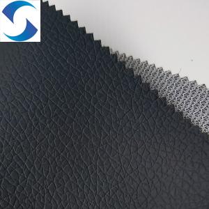 China Black Faux PVC Leather Embossed Fabric ECO-friendly For Sofa on sale