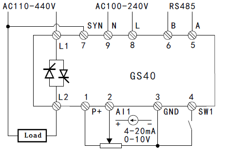 Single Phase Thyristor Power Controller Modbus Communication Closed Loop Resistance