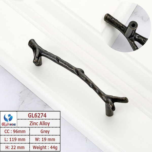 Wardrobe North European forest Drawer Handles And Knobs 96mm Black Dresser Pulls Grey Furniture Handles
