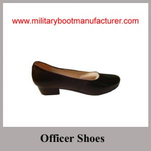 China Wholesale China Made Black Full Grain Leather Lady Officer Shoes with Leather Sole on sale