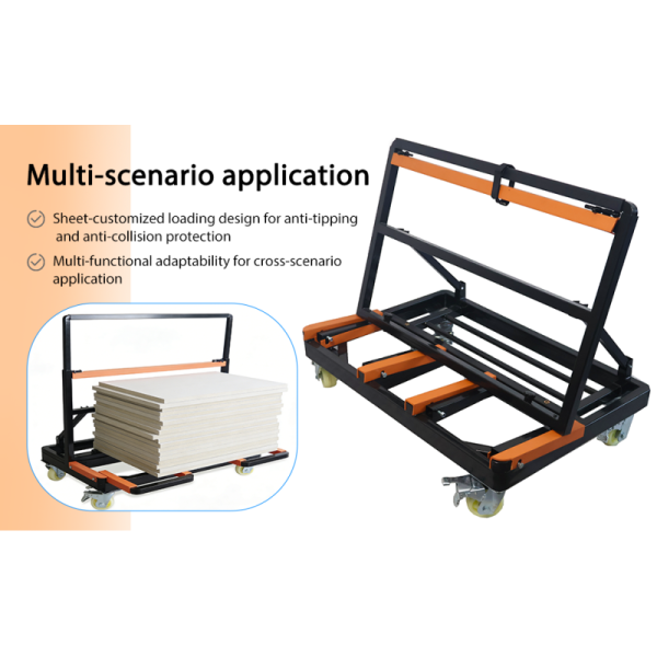 3000 Lbs Heavy-Duty Drywall Cart With Adjustable Panel Rack | Rolling Glass, Plywood & Sheetrock Dolly For Warehouse, Garage & Construction