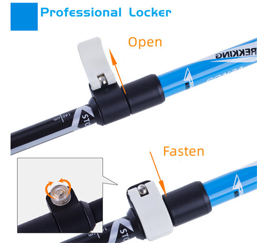 EVA Adjustable Folding Anti Shock Walking Stick Telescopic Self Defense Trekking Pole