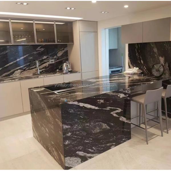 Polished Natural Stone Cosmic Gold Granite for Coffee Table and Countertops Modern Look
