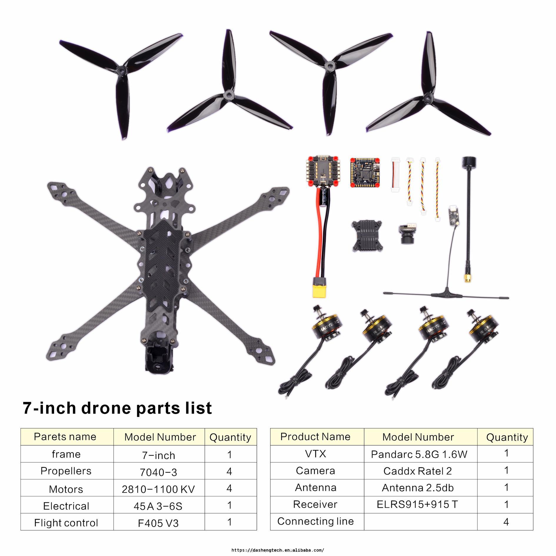 Haoyerc 7Inch FPV Drone Hot Selling Item Excellent Quality 7 Remote Control Frame Kit S Accessories