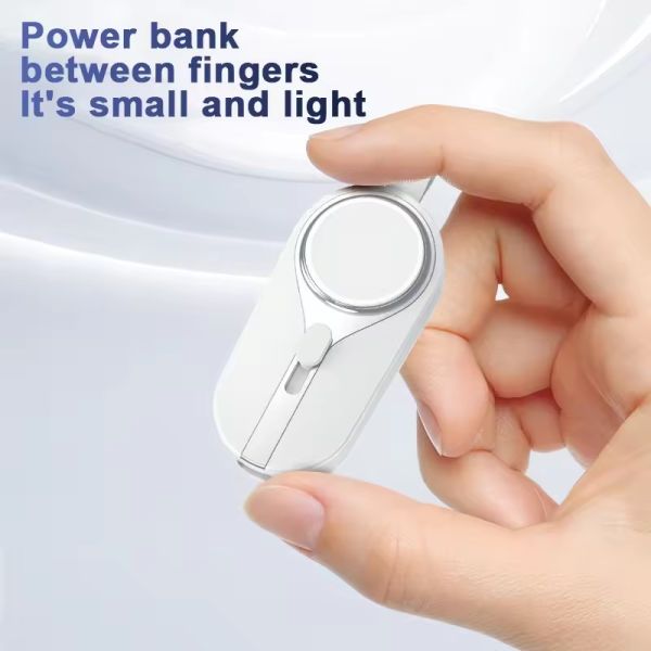 OEM/ODM 4 in 1 2000mAh Emergency Solar Keychain Watch Charger Mini Portable Charger Keychain Powerbank for Mobile Phone