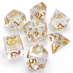Buy cheap Embossed Clear Resin RPG Dice Set 7 Piece Polyhedron For Dungeon And Dragon product