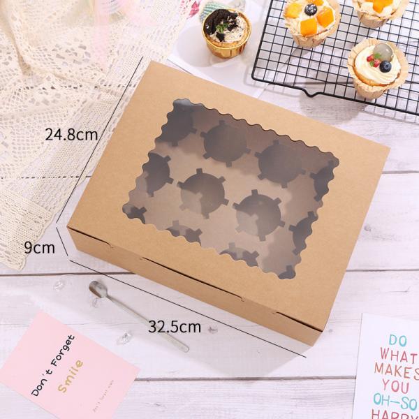 Customized Recycled Cake Packaging Box With Clear Window
