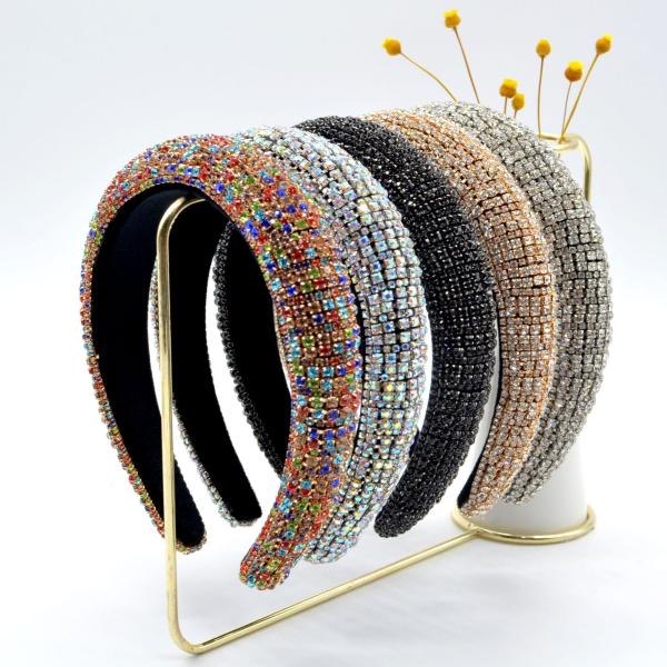 Luxury Rhinestone Silk Makeup Headband 100g Weight 3cm Width