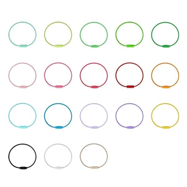 DIY Sublimation Keychain Accessories Blanks Wire Loops Colored Key Rings Summer Candy Colors Large String Keychains