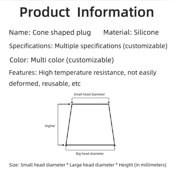 High Temperature Resistant Conical Silicone Plug for Spray Paint Electroplating Medical Grade Oxidation Thread Sealing Nut