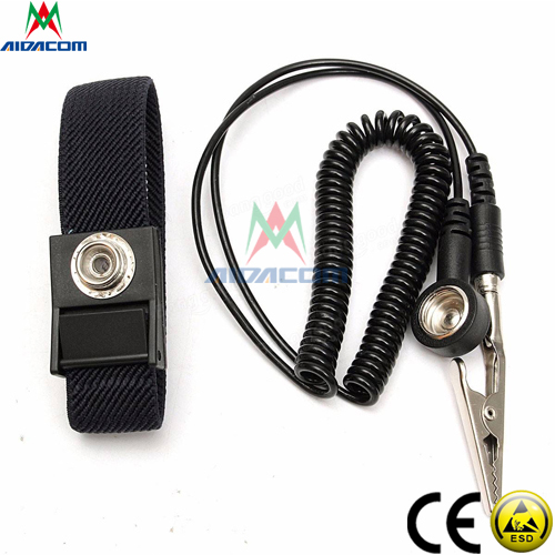 PVC PU Coil 0.1s Static Dissipative ESD Wrist Strap
