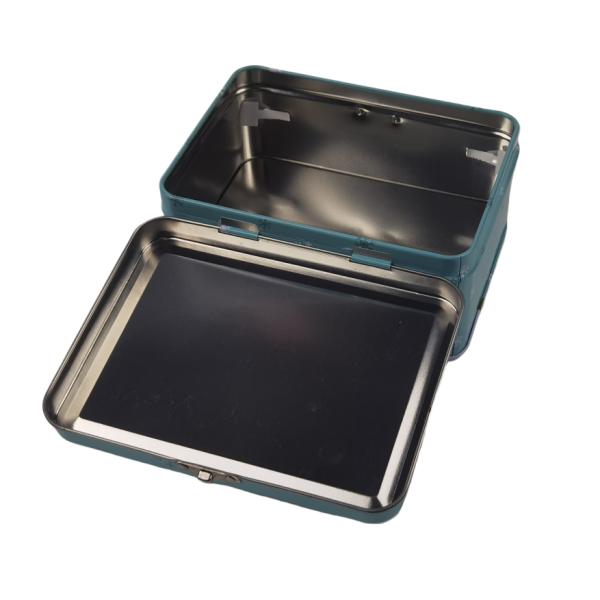 Glossy Finish Christmas Small Metal Lunch Tin Box With Lock And Handle