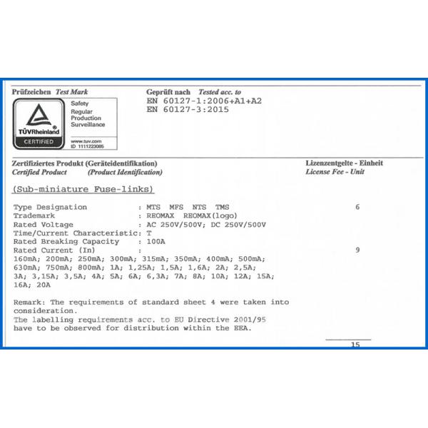 Micro Box Radial Sub Miniature Fuse 20A 350V Leaded Time Lag