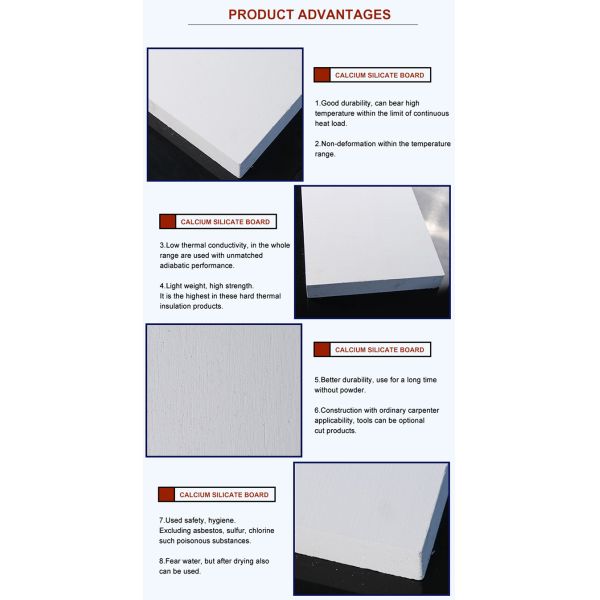 Lightweight 240kg/M3 High Density Calcium Silicate Board For Fireproof Soundproof Insulation Building Material