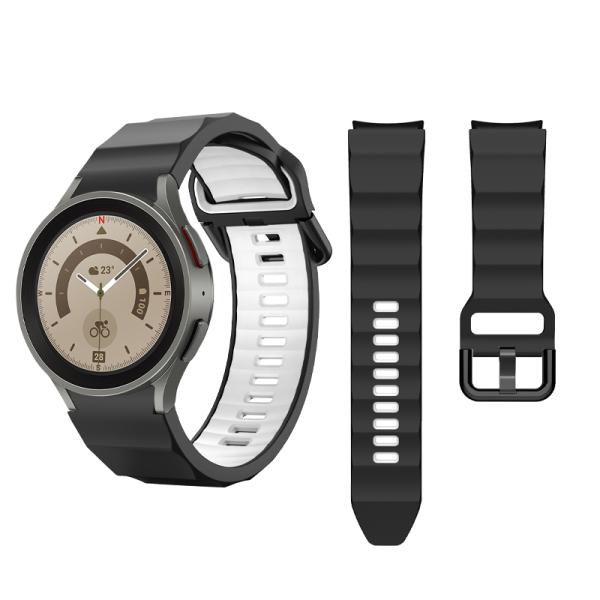 Custom Dual Color Silicone Watchband for Samsung Galaxy Watch 5 Pro