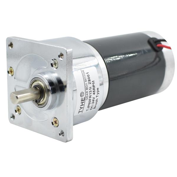 OEM ODM Square Cover 60W DC Spur Gear Motor 24 Volt 12V 50rpm