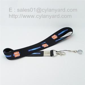 China Full color sublimation neck lanyard with metal crimp and metal clasp on sale