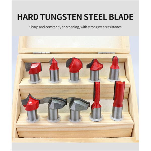 10 Piece Carbide Tipped Router 12mm Trimming End Mill 6 Flute Cnc Router Bits For Wood
