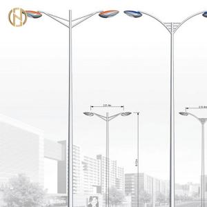 China Galvanized Solar Street Light Pole/Steel Light Pole/Lamp Post With Single Or Double Arms on sale