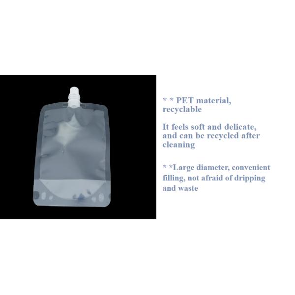 Suction Nozzle Plastic Spout Pouch Bag For Travel Portable Foldable Lotion Shampoo Packaging