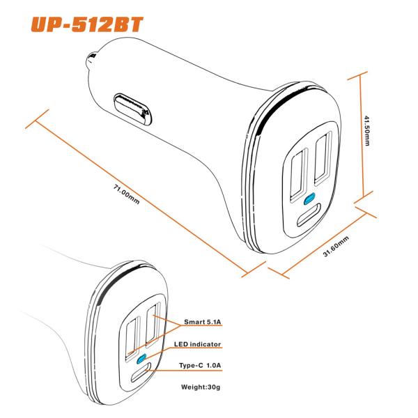 4.8A multi USB car charging type-C vehicle charging mobile phone charger
