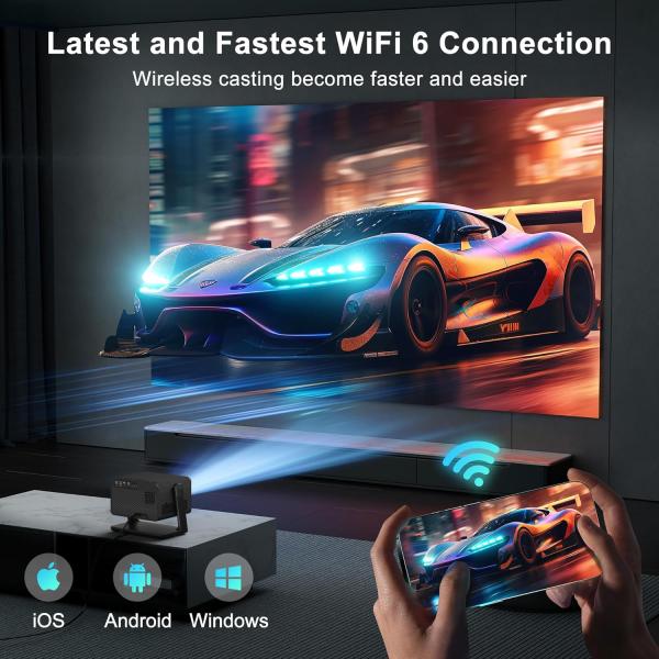 H3 Dark Gray Full HD Smart Projector Dust Free High Brightness Android Home Projector