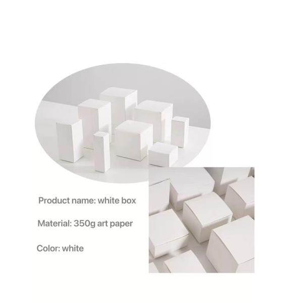 Customized Small Plain Recycled Paper Gift Box White 10x10x7 Cake Box