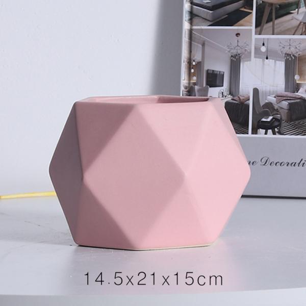 12*16.5cm Octagonal Bulk Painted Miniature Ceramic Flower Pots