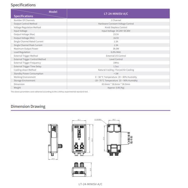 Linkhou Voltage Type Analog Light Controller MINISV Series 2 Channel 36.0W