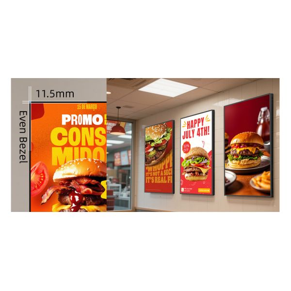 43 Inch 4K UHD Digital Signage Display Commercial Ultra Thin Flush Mount