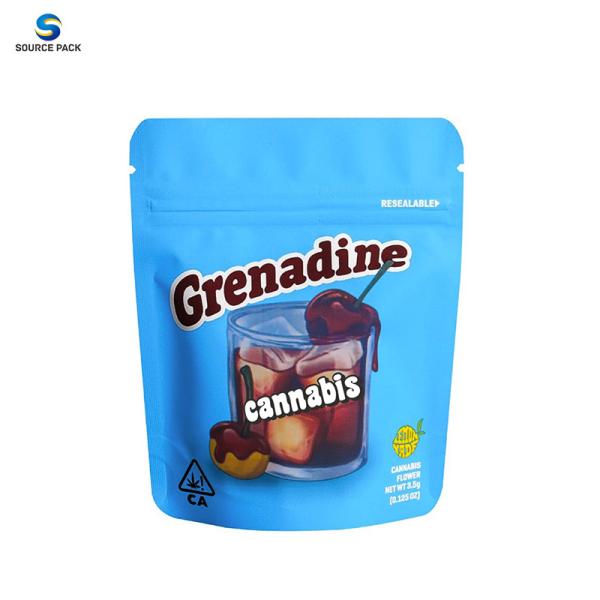 Plastic Weed Bags Stand Up Pouch For Cookies Packaging