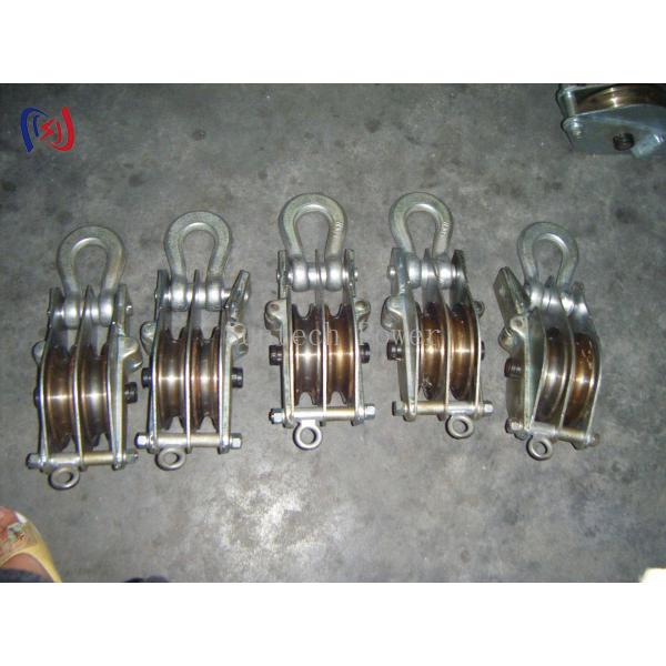 Transmission Lines Dual Sheave Hoisting Knots Iron Lifting Block And Tackle
