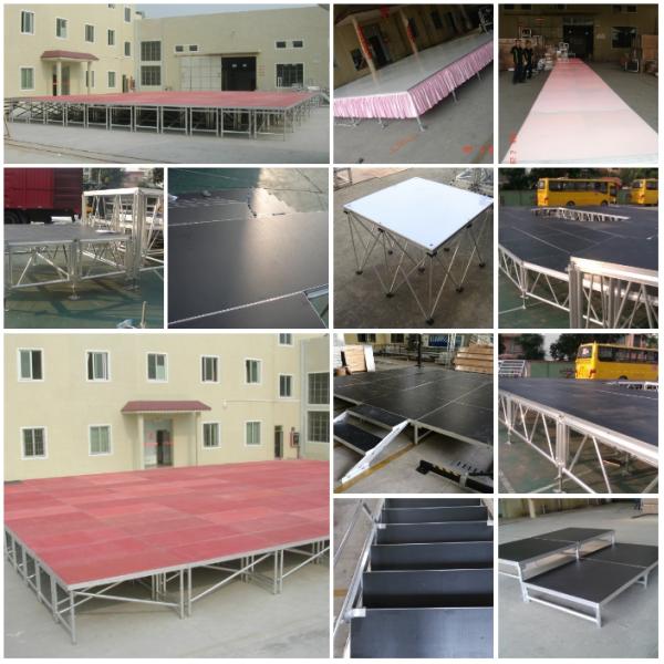 Outdoor 6061 T6 Aluminum Wooden Stage Platform Portable Lightweight