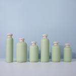 China 500ml Flip Top Hand Sanitizer Dispenser Bottle Refill HDPE Matte Green Empty for sale