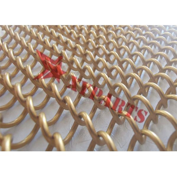 Aluminum Chain Link Metal Mesh Curtain Copper Color For Decorative Room Divider