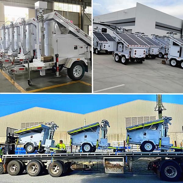 Solar Powered Portable Light Towers Disaster Relief Operations High Efficiency Mobile LED Light Tower
