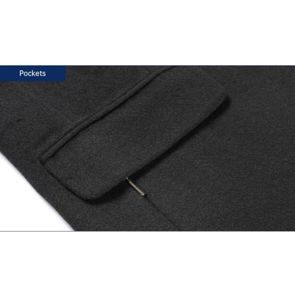 Regular Men's Woolen Coat Winter Solid Color Single-breasted Pocket Camel Male Long Trench Coat Mens Overcoat