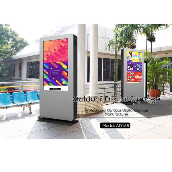 LVDS 3500cd/m2 Outdoor Lcd Advertising Display 55 Inch Free Standing Kiosk