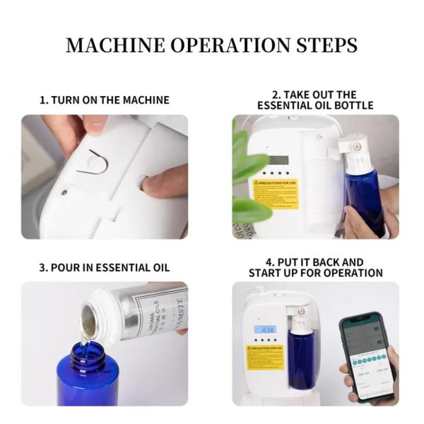 200ml Oil Capacity Aroma Diffuser Machines White Highly Scented Dubai Strong Scents Fragrance Humidifier Wall Mounted Essential Oil Diffuser Home Air