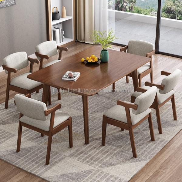 Exquisite Rectangular Dining Table and Chair Combination for Living Room General Home Furniture